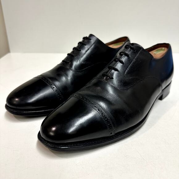 Crockett & Jones x Peal & Co. x Brooks Brothers Cap Toe Oxford Black Calf 11.5 E - Picture 2 of 12
